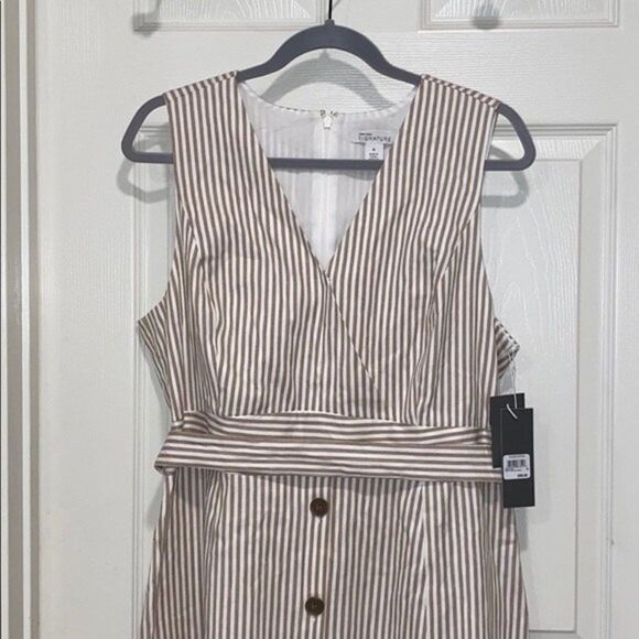 Nordstrom Signature Stripe Bottom Front Dress Womens Size 16 - Picture 8 of 14